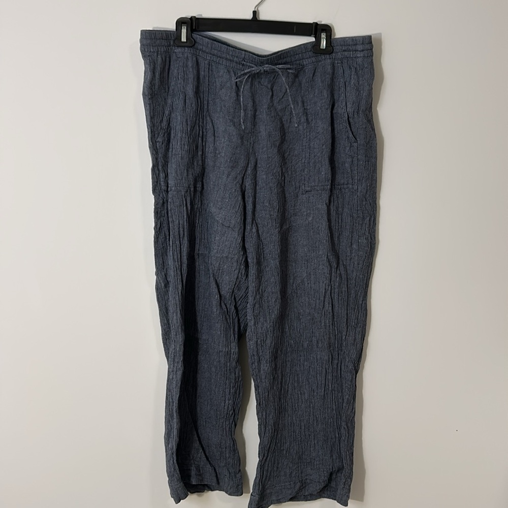 Pure Jill Linen Cotton Blend Pull on Pants Womens size Large